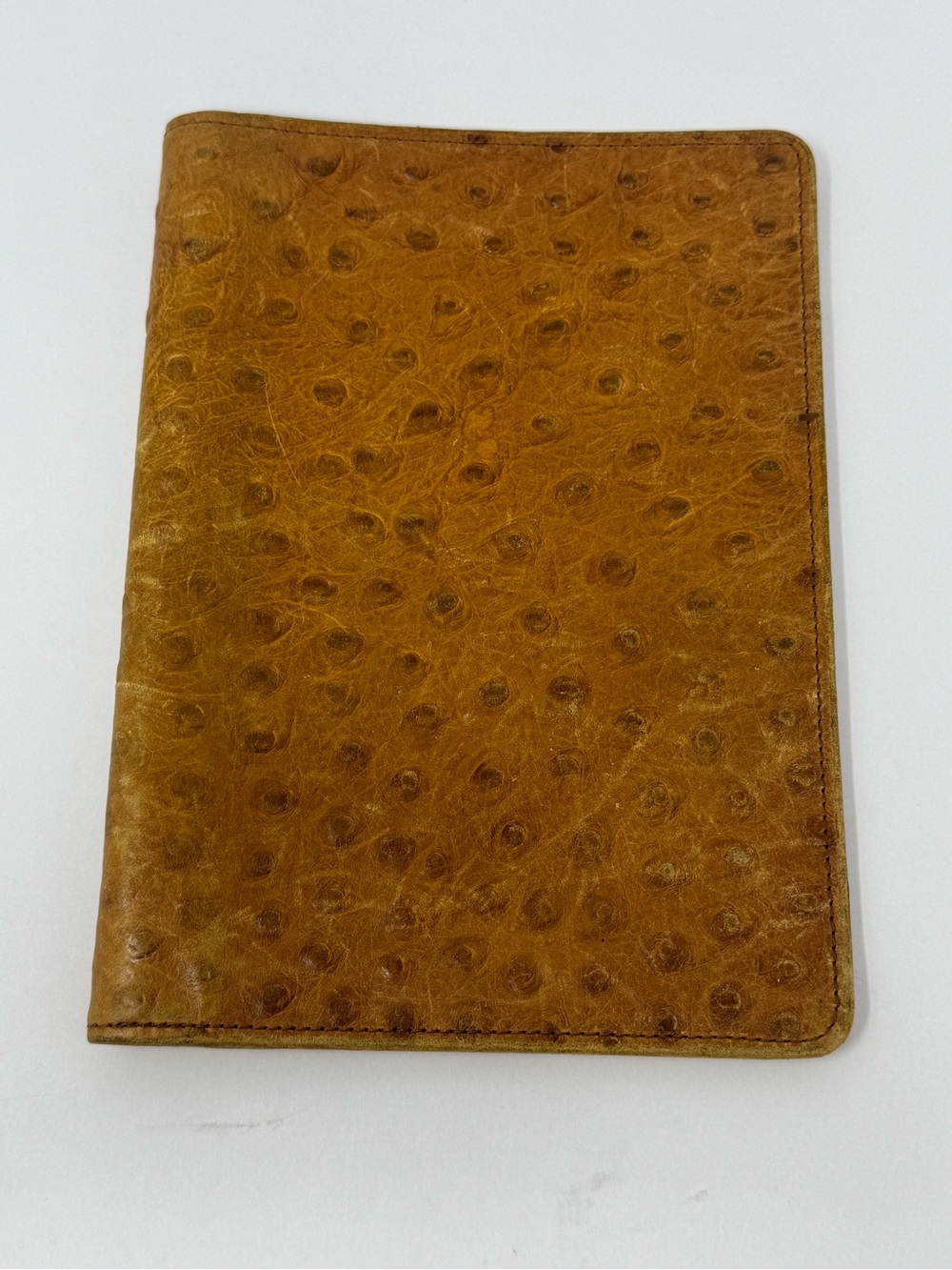 Scully Ostrich Leather 6x8 Cognac Brown Exotic Skin Journal Cover
